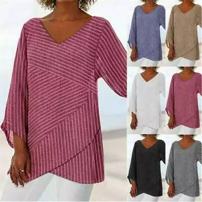 Buy Womens Long Sleeve T-Shirt Loose Tunic Tops Ladies Plus Size Casual Blouse Tunic • 11.23£