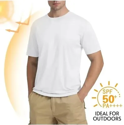 Buy UPF50+ Mens Short Sleeve UV Shirts Quick Drying Performance Water Sport Casual T • 12.95£