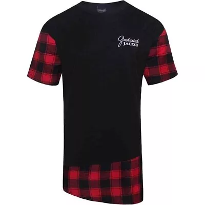 Buy Mens Longline T-Shirts Flannel Tartan Short Sleeve Fashion Tee T Shirt • 9.99£