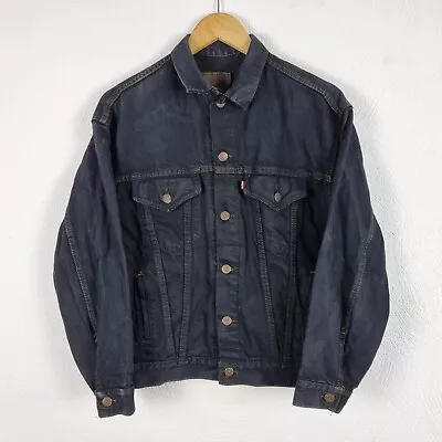 Buy Vintage Levis Denim Jacket Mens Small Black Jean Trucker 90s Western Casual • 31.95£