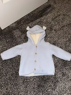 Buy Baby 0-3 Months Blue Hooded Jacket • 6.50£
