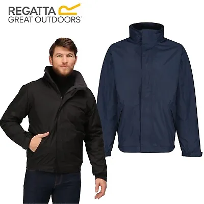 Buy Mens Regatta Dover Jacket Fleece Lined Waterproof Hooded Full Zip Bomber Coat • 26.99£