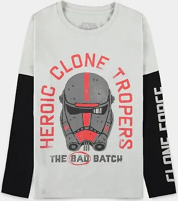 Buy Star Wars: The Bad Batch - Hunter - Double Sleeved T-shirt Grey • 25.50£