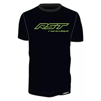 Buy RST T-Shirt Race Department Logo Black Flo Green Motorcycle Casual Cotton • 19.99£