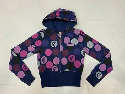 Buy Famous Stars & Straps Ladies Hoodie Navy Blue With Pink Purple Spots • 44.99£