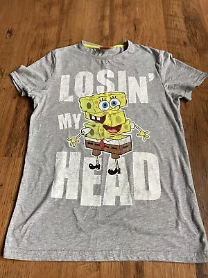 Buy SpongeBob SquarePants Distressed T-Shirt Sz M Short Sleeve Cartoon Novelty Tee • 12£