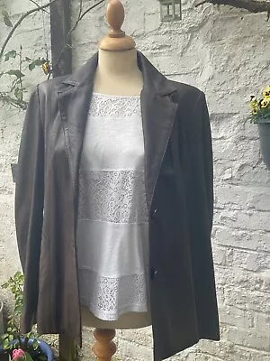 Buy Ladies Pure Leather Jacket Size 18 Chestnut Brown,  Worn  Once • 19.75£
