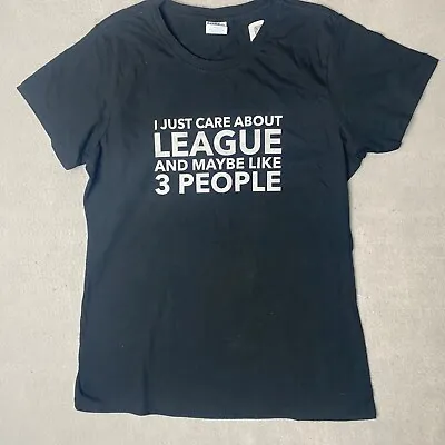 Buy Port & Company Womens League Of Legends Fun Black Short Sleeve Shirt Size Medium • 10.39£