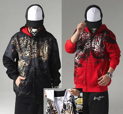 Buy 4F21 Mens Hip Hop Ecko Uultd Zip Hoodie Cotton Print Graffiti Sweater Sweatshirt • 31.80£