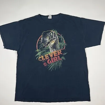 Buy Jurassic Park T Shirt Black Clever Girl Dinosaur Size XL • 18.94£