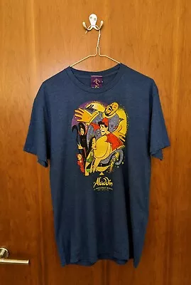 Buy Vintage Disney ALADDIN The Broadway Musical T-Shirt Blue Size Medium • 19.99£
