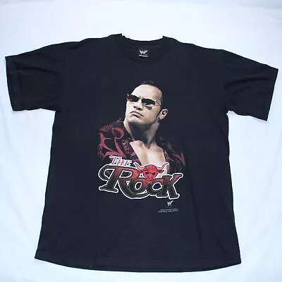 Buy Vintage WWF The Rock T Shirt Mens Large Black 2000 WWE Wrestling Brahma Bull • 89.99£