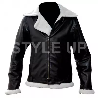 Buy Men's Rocky 4 Balboa Stylish Sylvester Stallon Casual Fur Bomber Leather Jacket • 159.99£