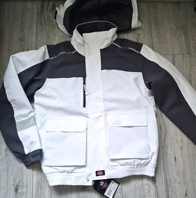 Buy Dickies Winter Work Waterproof Jacket White Mens Coat JW7020 WHITE GREY • 19.99£