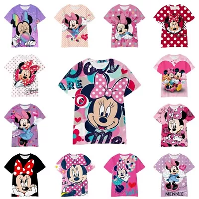 Buy Kids Boys Girls Mickey Minnie Mouse Casual Short Sleeve T-Shirt Tee Top Gift UK • 5.98£