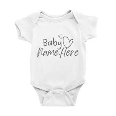 Buy Personalised Baby Reveal Vest Babygrow Bodysuit Announcement Custom Heart BBY2 • 9.99£