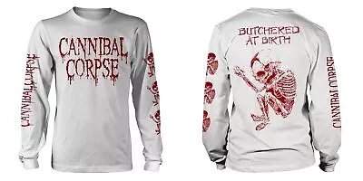 Buy Cannibal Corpse - Butchered At Birth (White) (NEW MEDIUM MENS LONG SLEEVE SHIRT) • 27.08£