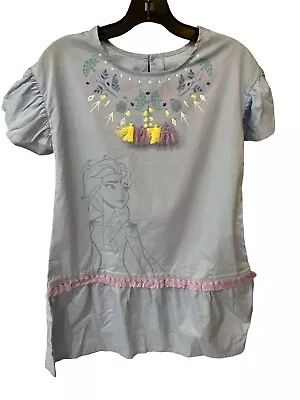 Buy Disney Official Merch Frozen II Girls Blue Dress Elsa Graphic Sz L 10-12 NWT • 15.03£