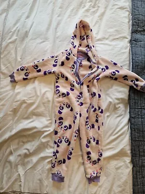 Buy Girls M&S Fleece All In One Pyjamas With Hood 3-4 Years - Snuggly • 5£