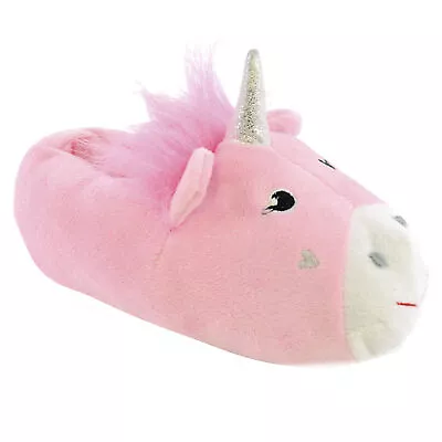 Buy Girls 3D Unicorn Novelty Slippers • 9.99£