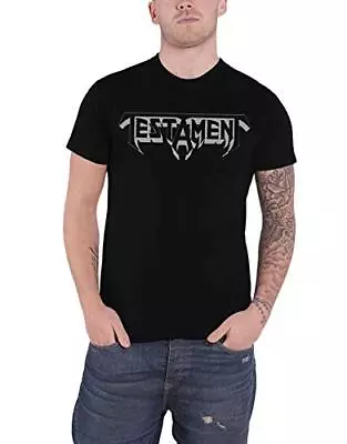 Buy TESTAMENT - LOGO GREY PRINT/BLACK TS - Size S - New T Shirt - J72z • 17.31£