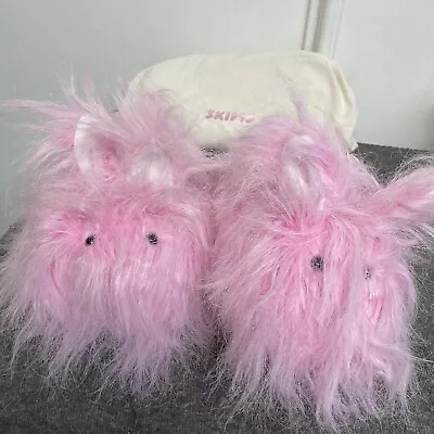 Buy Skims Kim Kardashian Plush Pink Bunny Slippers With Bag New Size 33 EU/3 US NWB • 70.87£