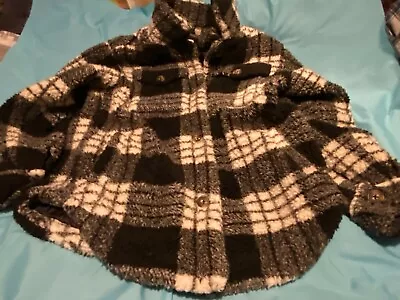 Buy GIRLS WOMEN BLACK CHECKERED WOOLY JACKET Size S - ALL IN WEARABLE CONDITION • 3.99£