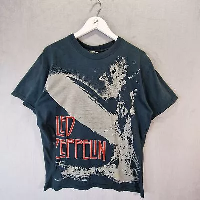 Buy Led Zeppelin T Shirt Mens Medium Vintage Y2k Graphic Rock Band Music Thrashed • 44.99£