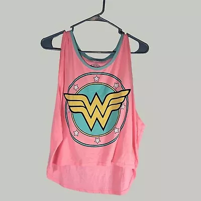 Buy Wonder Woman Womens Shirt Large Tank Top Hot Pink Logo Large DC Comics • 9.22£