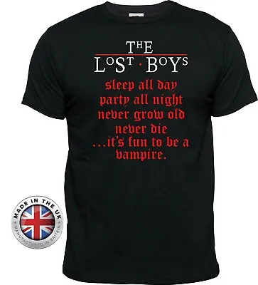 Buy LOST BOYS 'Party All Night' Vampire Black T Shirt.80s Retro Unisex,ladies Fitted • 24.99£