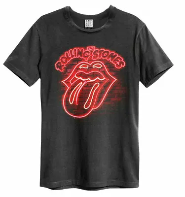 Buy Amplified Rolling Stones Neon Mens Charcoal T Shirt Rolling Stones Classic Tee • 24.95£
