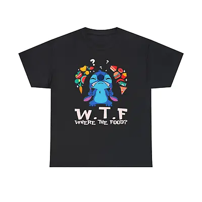 Buy W.T.F Where's The Food T-Shirt Funny Lilo & Stitch Cartoon Birthday Unisex Tee • 11.99£