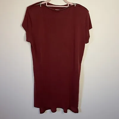 Buy Women’s Dr Martens Burgundy Zip Neck Longline Tshirt UK Size M • 17.45£