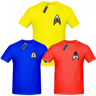 Buy Silver Emblem Star Trek Uniform T Shirt,Captain Kirk,Spock, Scotty, Enterprise • 7.99£