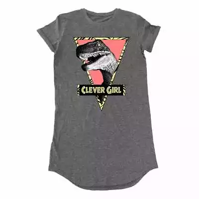 Buy Jurassic Park - Clever Girl Womens Dark Heather Grey T-Shirt Dress M - M777z • 16.43£