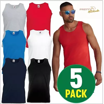 Buy Fruit Of The Loom Men's Athletic Lightweight Vest Summer Vest (Pack Of 5) • 18.99£