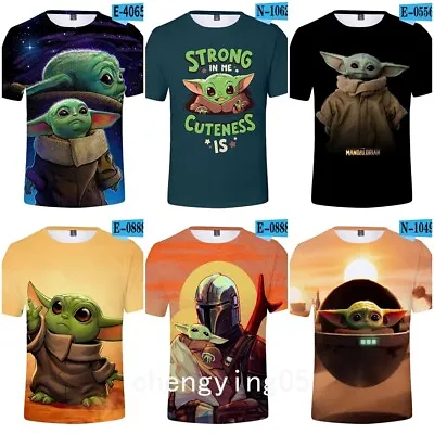 Buy Kids Boys Girls Star Wars Yoda Baby Casual Short Sleeve T-Shirt Tee Top Gift • 6.88£