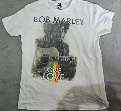 Buy Mens Zion RootsWear 2013 Bob Marley One Love T-Shirt White Size XL • 19.99£