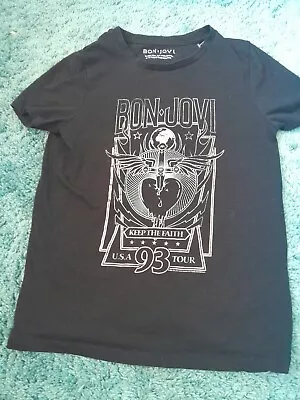 Buy Bon Jovi 93 USA Tour Keep The Faith Shirt Womens Size 8 • 11.99£