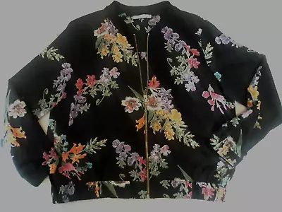 Buy George Ladies Floral Lightweight Zipped Bomber Jacket Size 16 • 19.95£