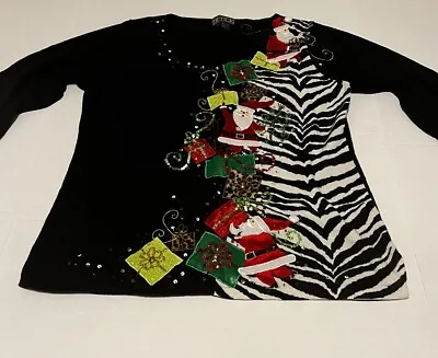 Buy Berek Ugly Christmas Sweater Women’s XL Santa Claus Tree Presents EUC • 28.63£
