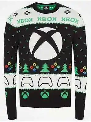 Buy OFFICIAL XBOX Knitted Christmas Jumper Mens 100% Cotton Logo Gamer Gift Adult • 29.99£