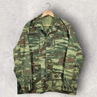 Buy VTG Greece Lizard Camo Twill Uniform Combat Field Jacket Coat XL • 39.95£