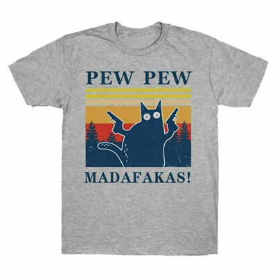 Buy T Pew Tee Shirt Madafakas Tee Cat Cat Sleeve Short Cotton Lover Pew Funny • 13.99£