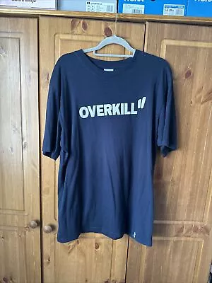 Buy Overkill Logo T Shirt  Blue / Navy Size XL Oi Polloi • 10£