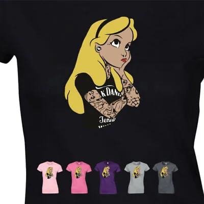 Buy Alice In Wonderland JD Girl Gothic Tattoo Girl Print Trendy Top Women's T-Shirt • 8.99£