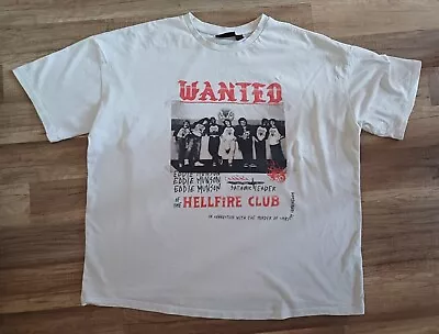 Buy Mens Stranger Things Wanted White Short Sleeved T-shirt Top Size XL • 4.99£