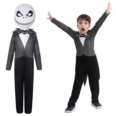 Buy Kid Boy The Nightmare Before Christmas Jack Skellington Cosplay Clothing Costume • 18.95£