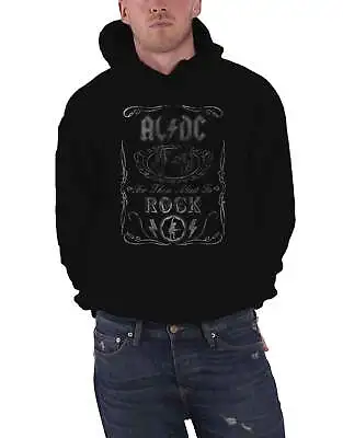 Buy AC/DC Hoodie About To Rock Cannon Band Logo New Official Mens Black Pullover • 32.95£