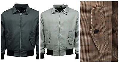 Buy New Men's 'Prince Of Wales' Check Harrington Jacket Coat • 22.99£